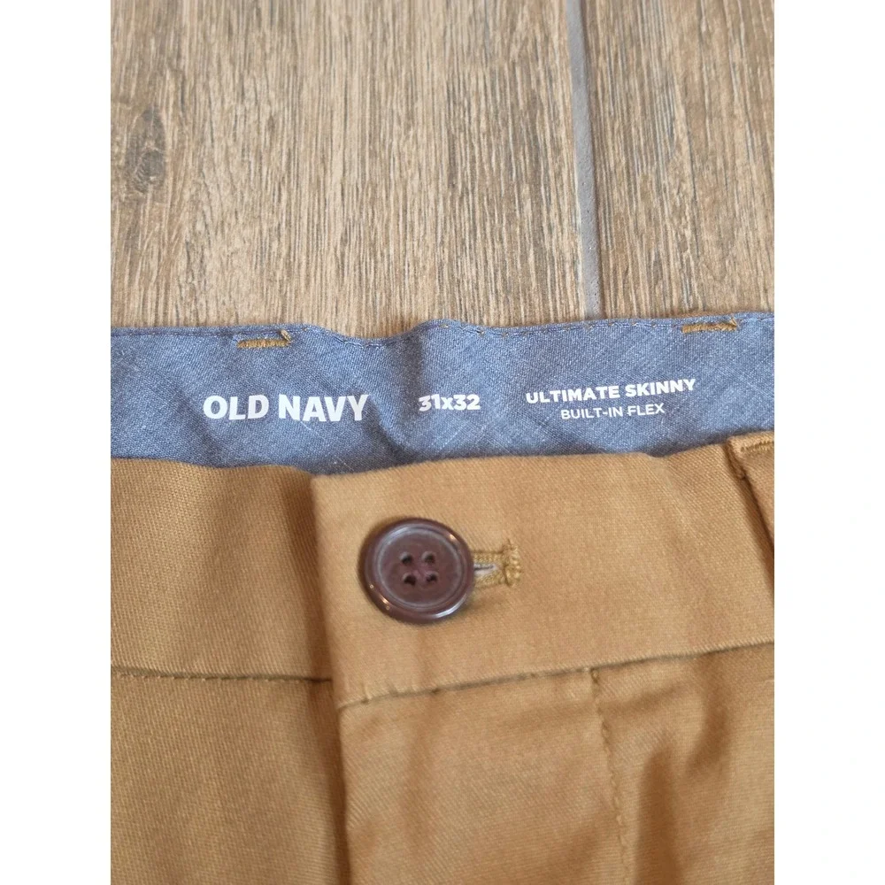 Old Navy Mens Ultimate Skinny Built-In Flex Chino Pants Tobacco Brown 31x32